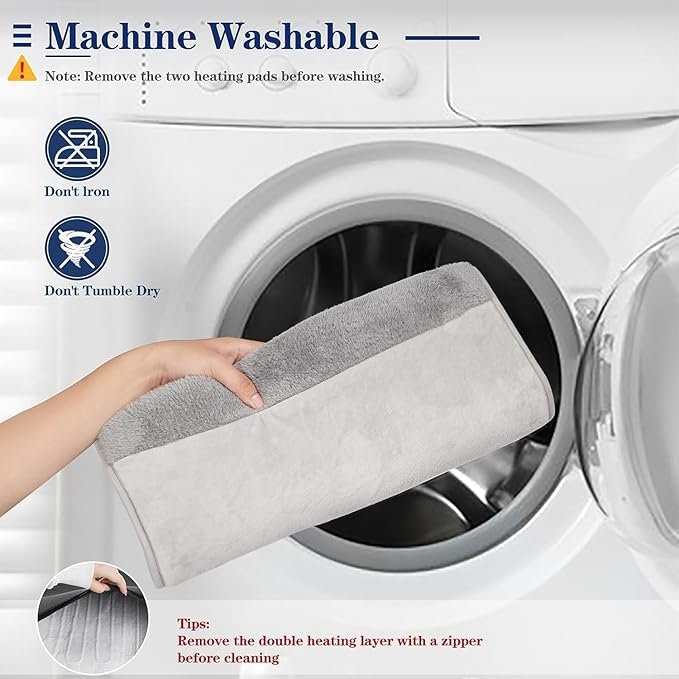 Electric Foot Warmer ? Soft Heated Foot Pad with Adjustable Temperature & Auto Shut-Off, USB Powered Foot Heating Pad for Home, Office & Winter Relief