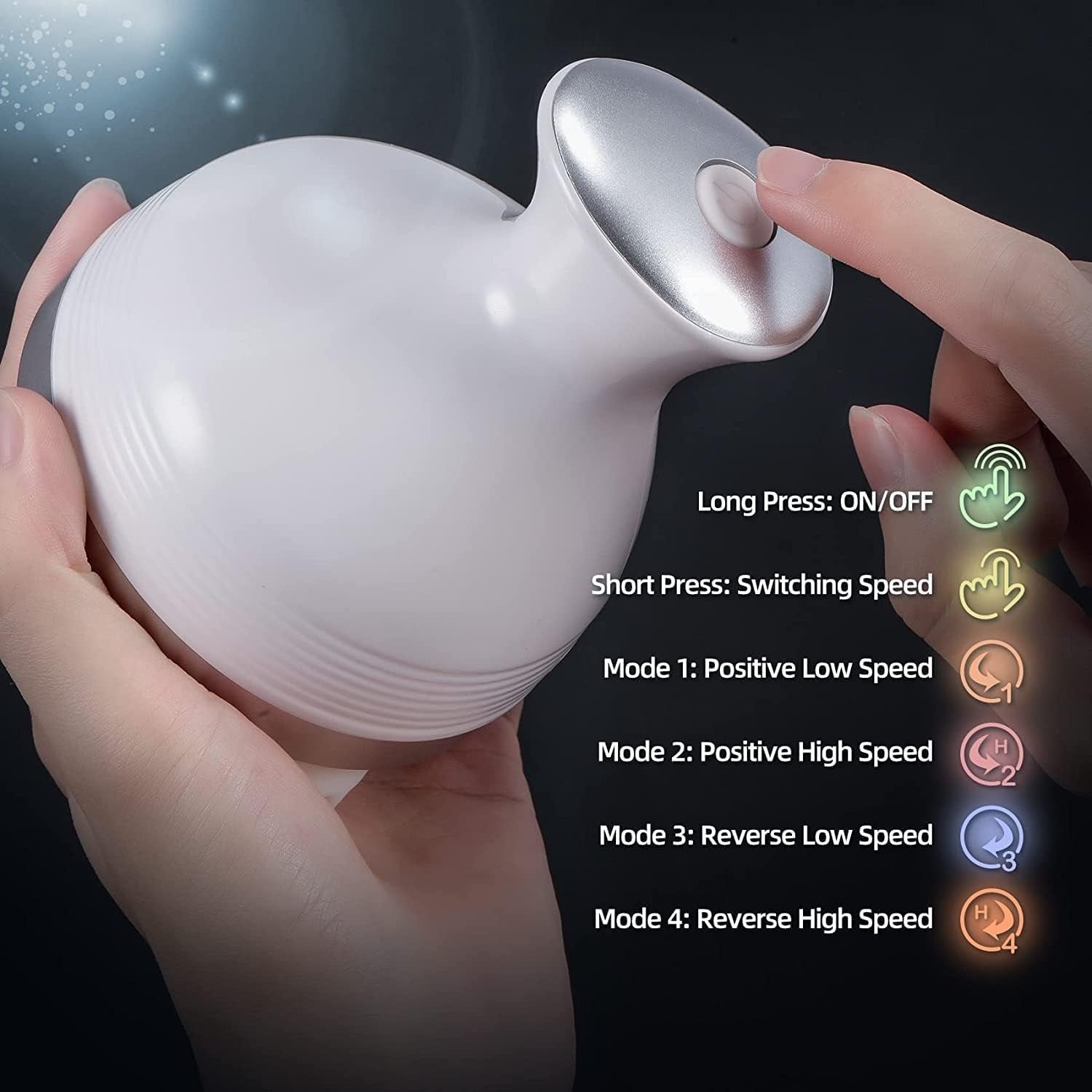 Electric Scalp Massager ? Large Rechargeable Head Massager with 4 Massage Nodes, Waterproof Design for Hair Growth, Stress Relief & Deep Relaxation