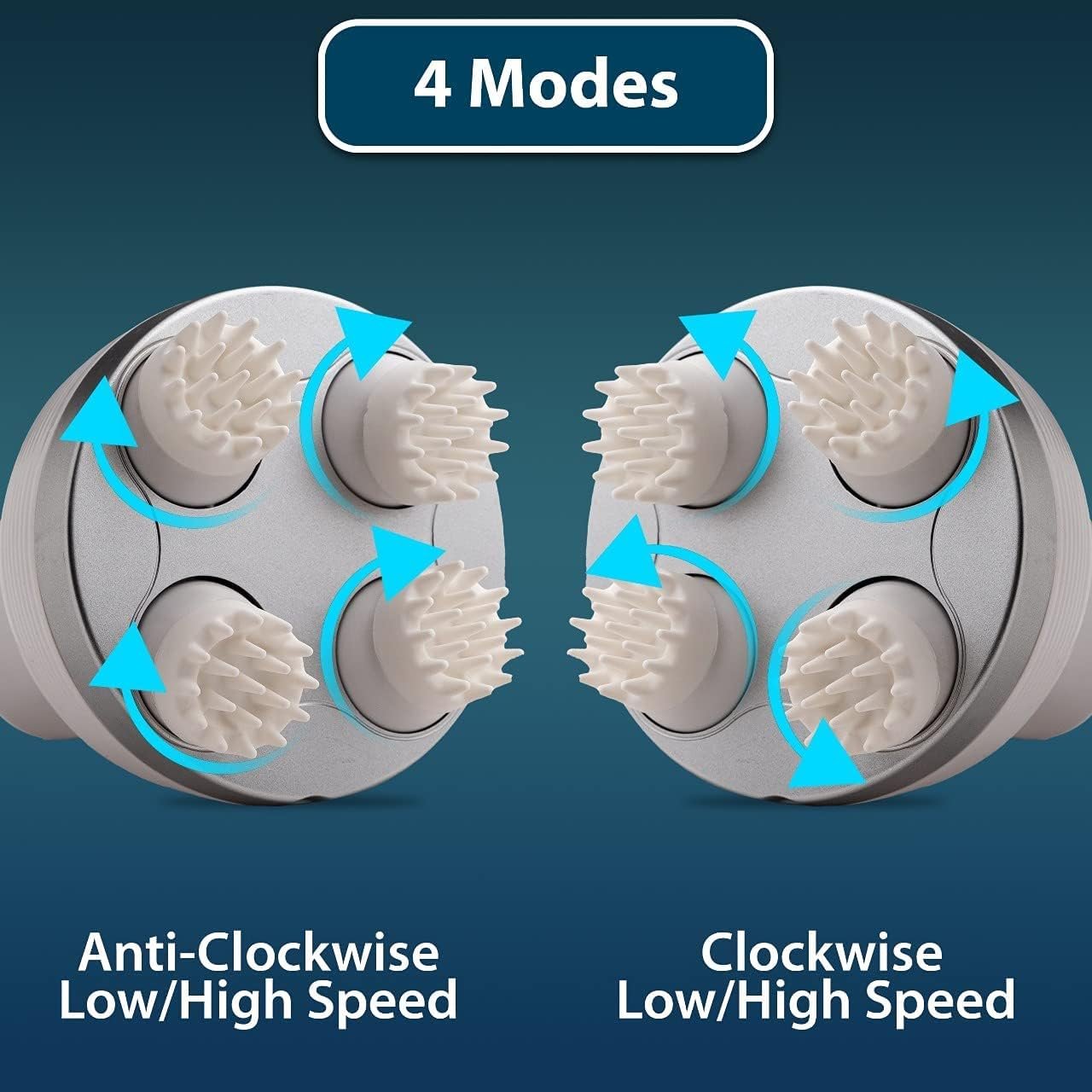 Electric Scalp Massager ? Large Rechargeable Head Massager with 4 Massage Nodes, Waterproof Design for Hair Growth, Stress Relief & Deep Relaxation