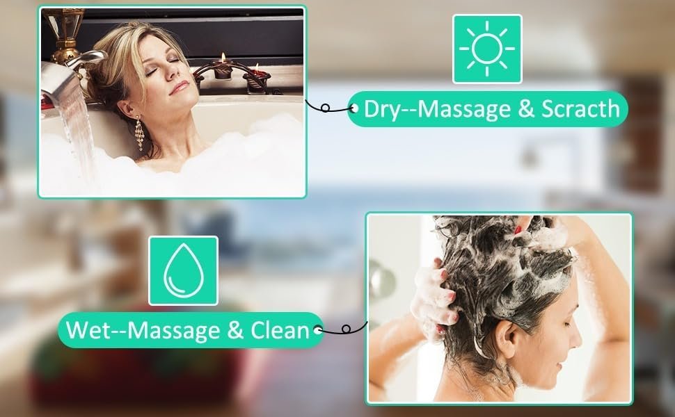 Electric Scalp Massager ? Large Rechargeable Head Massager with 4 Massage Nodes, Waterproof Design for Hair Growth, Stress Relief & Deep Relaxation