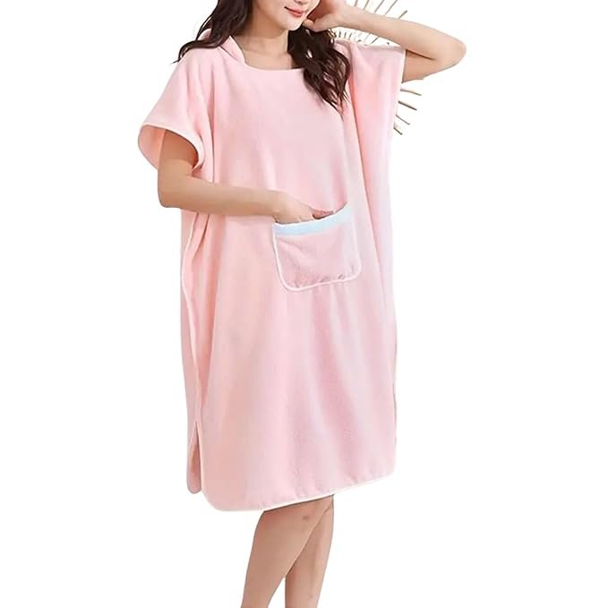 Wearable Bathrobe ? Ultra-Soft Absorbent Towel Robe for Men & Women, Quick-Dry Microfiber Robe with Pockets & Belt for Spa, Bath & Travel