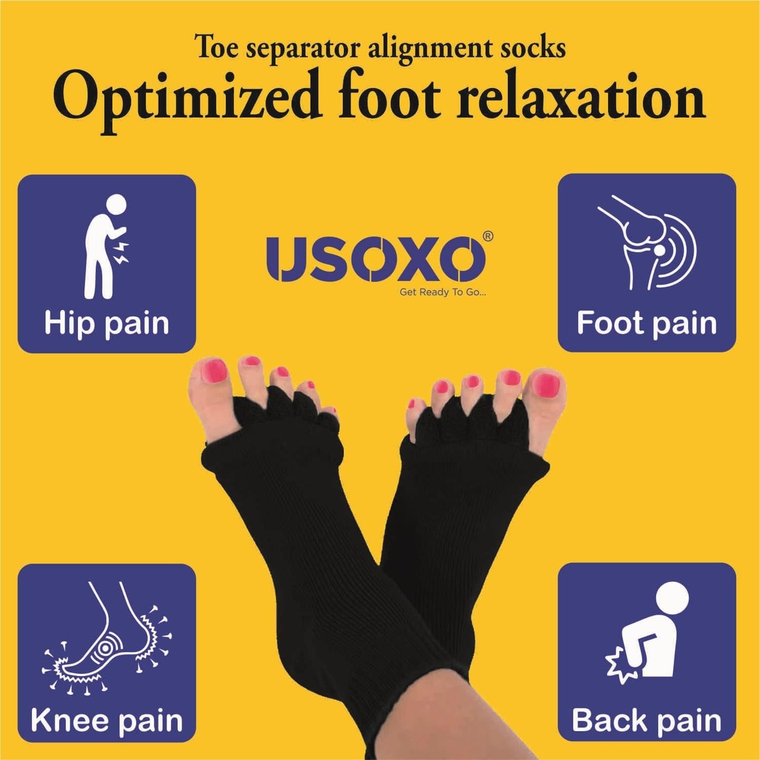Foot Alignment Socks ? Toe Separator Socks for Bunions, Hammer Toe & Foot Pain Relief, Comfortable Stretch Therapy Socks for Men & Women
