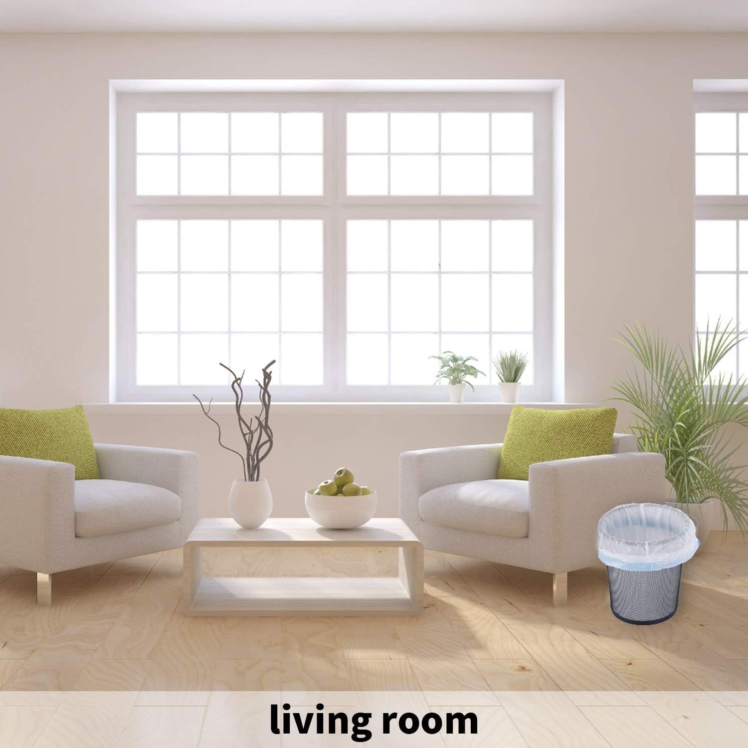 Garbage Bags 75PCS ? 45x50cm Medium Size Dustbin Bags, Leak-Proof & Tear-Resistant Trash Bags for Home, Kitchen, Office & Bathroom Use