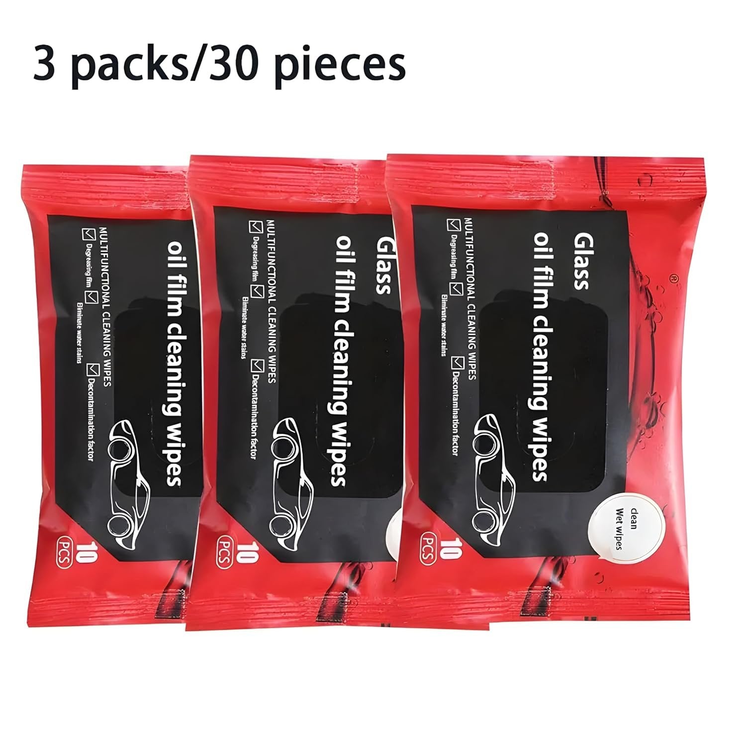 Oil Film Wipes ? Anti-Fog & Oil Remover Wipes for Car Windshield, Glass & Mirrors, Streak-Free Cleaner for Clear Visibility (Pack of 30/50/100)
