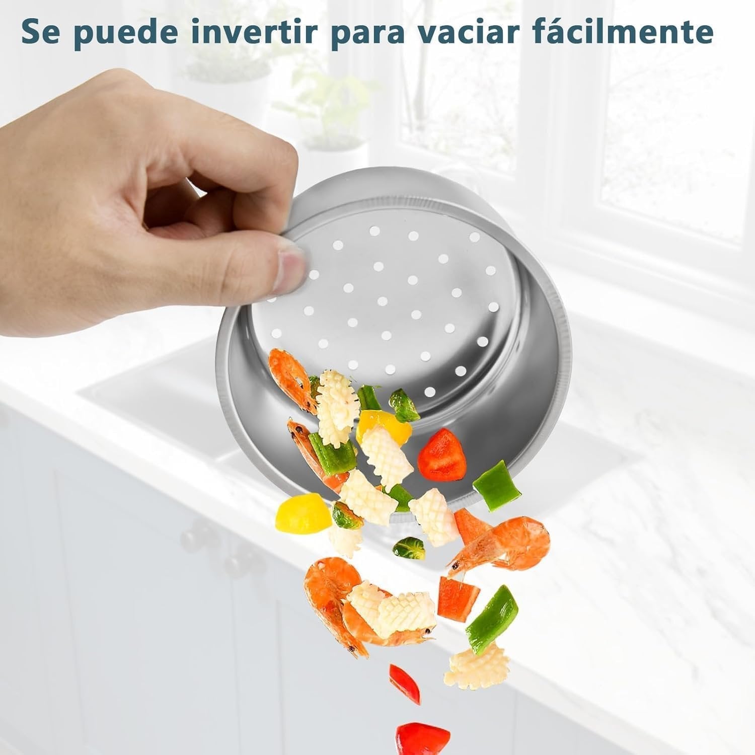 Steel Sink Strainer Basket ? Stainless Steel Drain Filter with Fine Mesh, Anti-Clog Hair & Food Catcher for Kitchen Sink & Bathroom Drains