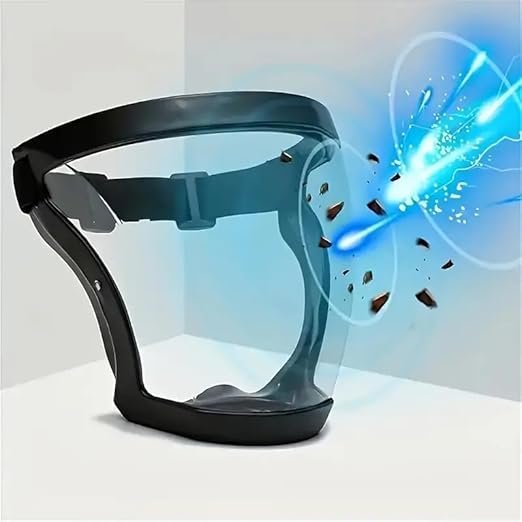 Transparent Face Shield Mask ? Reusable Anti-Fog Full Face Cover with Clear Visibility, Lightweight Protective Mask for Office, Travel & Daily Use