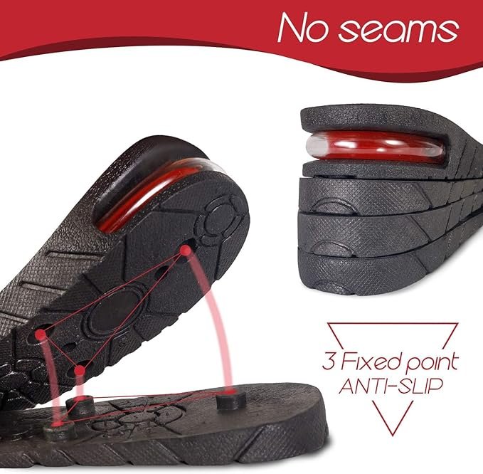 4 Layer Shoe Insole Pair ? Adjustable Height Increase Insoles for Men & Women, Comfortable Shock-Absorbing Heel Lift Inserts for All Footwear