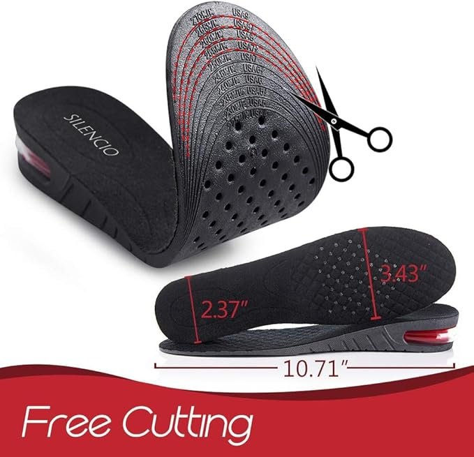 4 Layer Shoe Insole Pair ? Adjustable Height Increase Insoles for Men & Women, Comfortable Shock-Absorbing Heel Lift Inserts for All Footwear