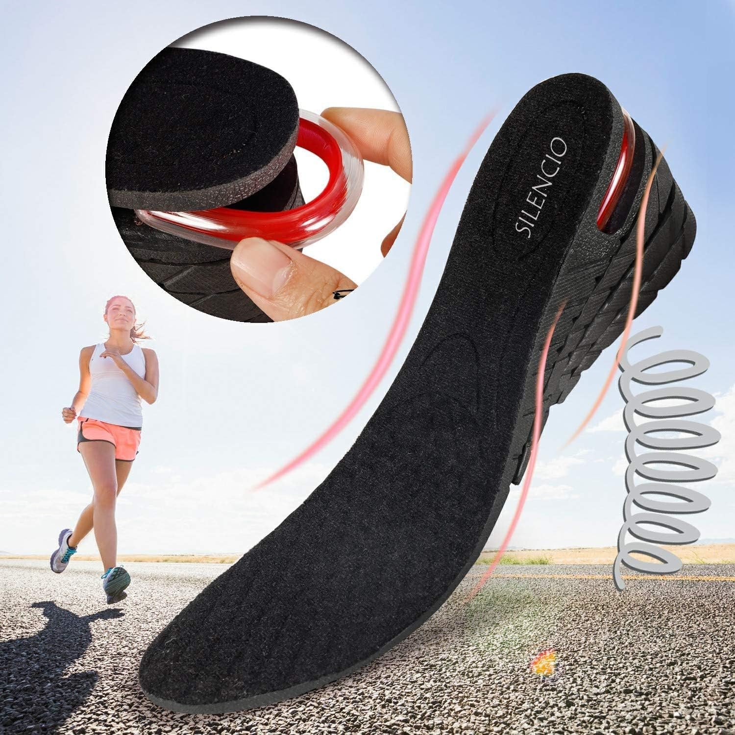 4 Layer Shoe Insole Pair ? Adjustable Height Increase Insoles for Men & Women, Comfortable Shock-Absorbing Heel Lift Inserts for All Footwear