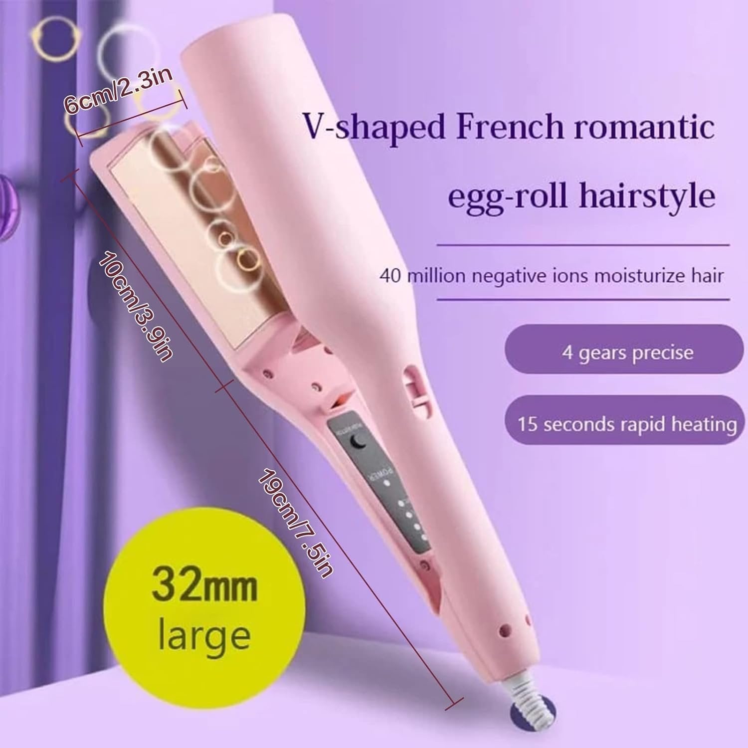 Wavy Hair Curler ? 3 Barrel Hair Waver Iron for Beach Waves, Fast Heating Ceramic Curling Tool with Adjustable Temperature for All Hair Types