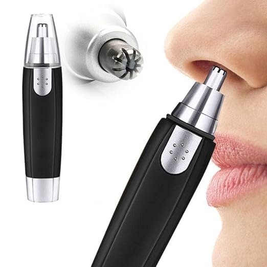 Nose Hair Trimmer for Men & Women ? Portable Electric Nose, Ear & Eyebrow Trimmer | Painless Stainless Steel Blades, Battery Operated, Compact & Travel-Friendly