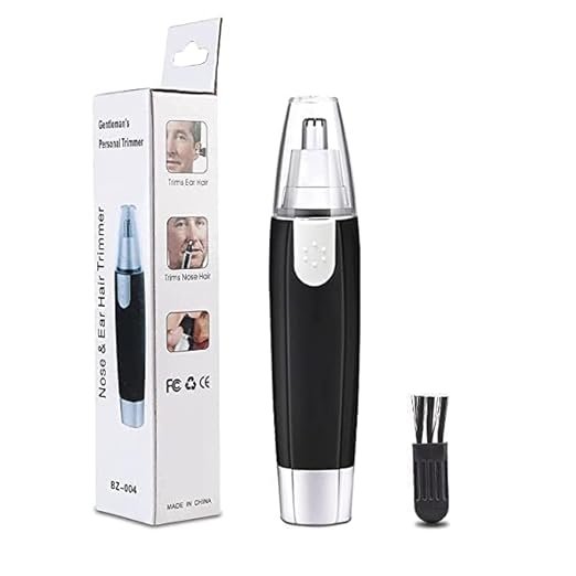 Nose Hair Trimmer for Men & Women ? Portable Electric Nose, Ear & Eyebrow Trimmer | Painless Stainless Steel Blades, Battery Operated, Compact & Travel-Friendly