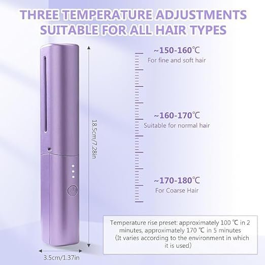 Rechargeable Mini Hair Straightener Comb ? Portable Cordless Hair Styling Brush for Women & Men | USB Charging, Anti-Scald Design, Travel-Friendly Compact Straightener