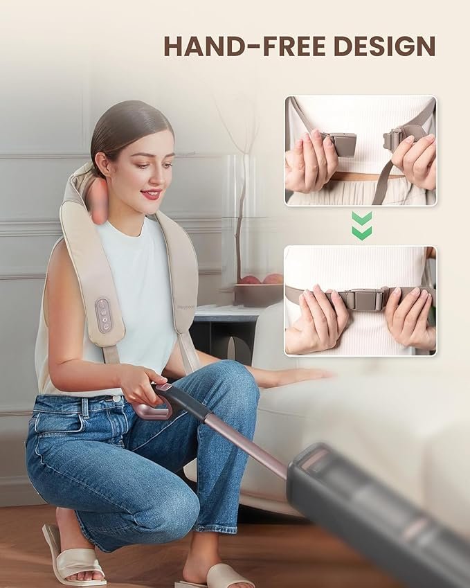 Neck and Shoulder Massager with Heat ? Deep Tissue 3D Kneading Massage Pillow | Electric Shiatsu Back Massager for Pain Relief & Relaxation at Home or Office