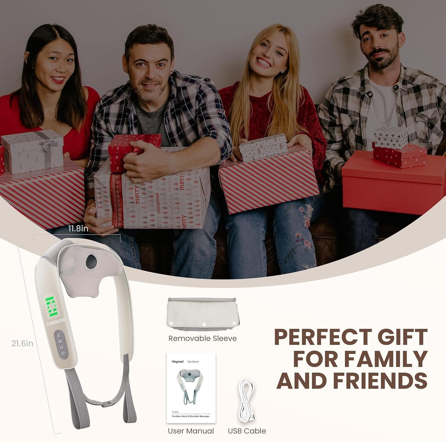 Neck and Shoulder Massager with Heat ? Deep Tissue 3D Kneading Massage Pillow | Electric Shiatsu Back Massager for Pain Relief & Relaxation at Home or Office