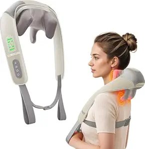 Neck and Shoulder Massager with Heat ? Deep Tissue 3D Kneading Massage Pillow | Electric Shiatsu Back Massager for Pain Relief & Relaxation at Home or Office