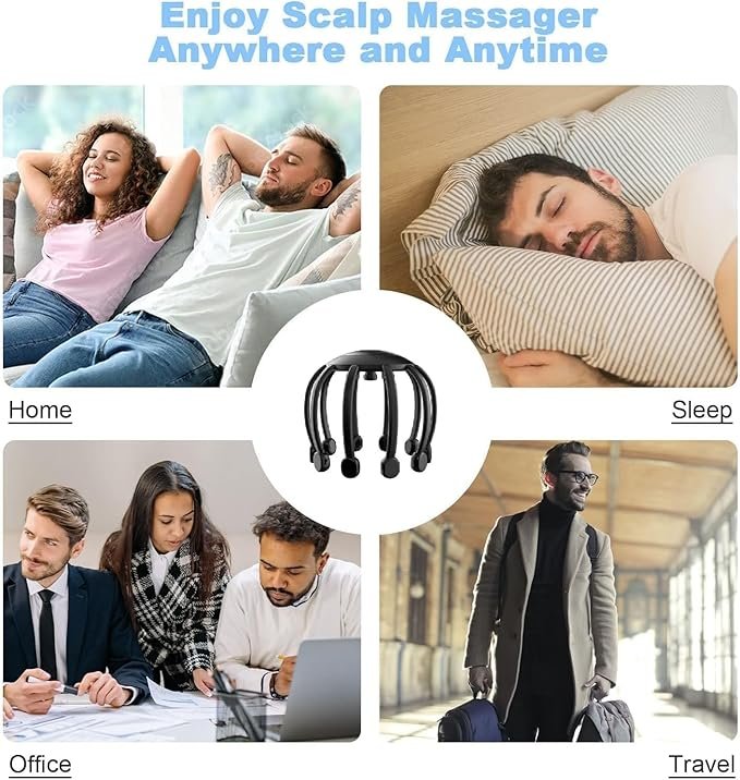 Head Massager ? Scalp Massage Tool for Stress Relief & Relaxation | Manual Octopus Design, Improves Blood Circulation, Lightweight & Portable