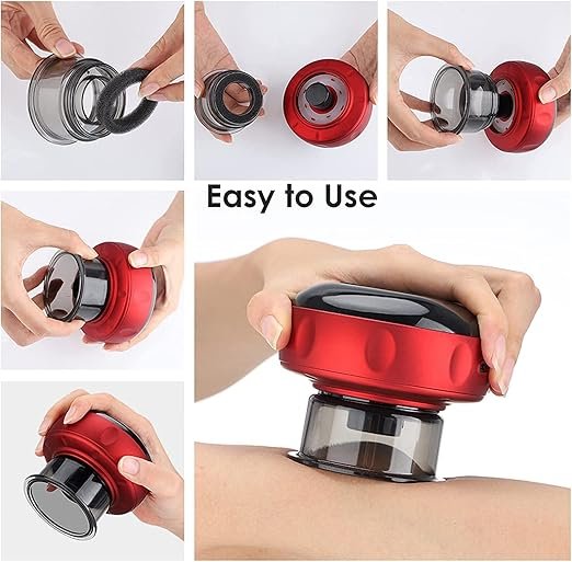 Electric Cupping Therapy Set ? Smart Cupping Massager with Red Light & Adjustable Suction | Rechargeable Body Muscle Relaxation Device for Back, Neck, Shoulder Pain Relief