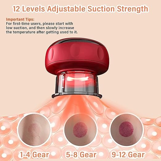 Electric Cupping Therapy Set ? Smart Cupping Massager with Red Light & Adjustable Suction | Rechargeable Body Muscle Relaxation Device for Back, Neck, Shoulder Pain Relief