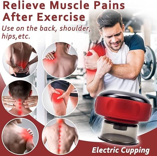 Electric Cupping Therapy Set ? Smart Cupping Massager with Red Light & Adjustable Suction | Rechargeable Body Muscle Relaxation Device for Back, Neck, Shoulder Pain Relief