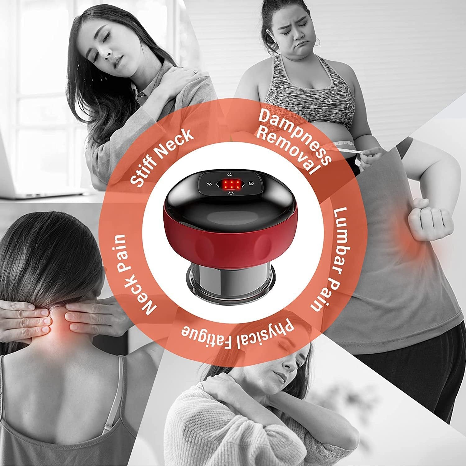 Electric Cupping Therapy Set ? Smart Cupping Massager with Red Light & Adjustable Suction | Rechargeable Body Muscle Relaxation Device for Back, Neck, Shoulder Pain Relief