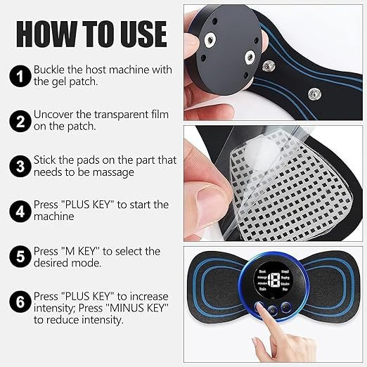EMS Body Massager ? Wireless Muscle Stimulator for Pain Relief, Fat Burning & Muscle Toning | Portable Rechargeable Pads for Abdomen, Arms, Legs & Back