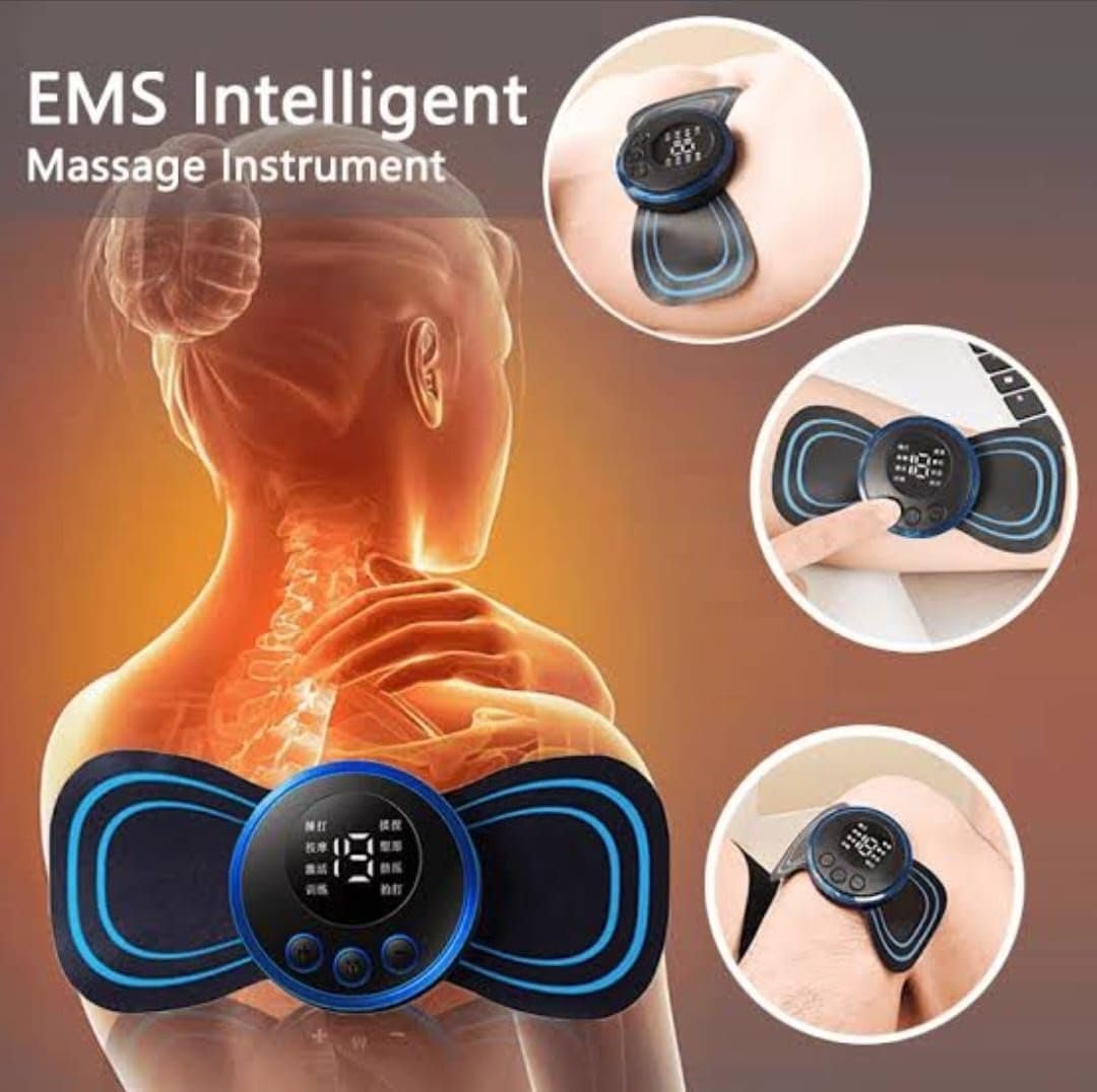 EMS Body Massager ? Wireless Muscle Stimulator for Pain Relief, Fat Burning & Muscle Toning | Portable Rechargeable Pads for Abdomen, Arms, Legs & Back