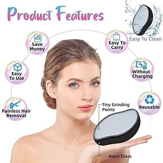 Crystal Hair Remover for Women & Men ? Painless Reusable Hair Eraser for Legs, Arms & Body | Exfoliating Hair Removal Stone for Smooth Skin