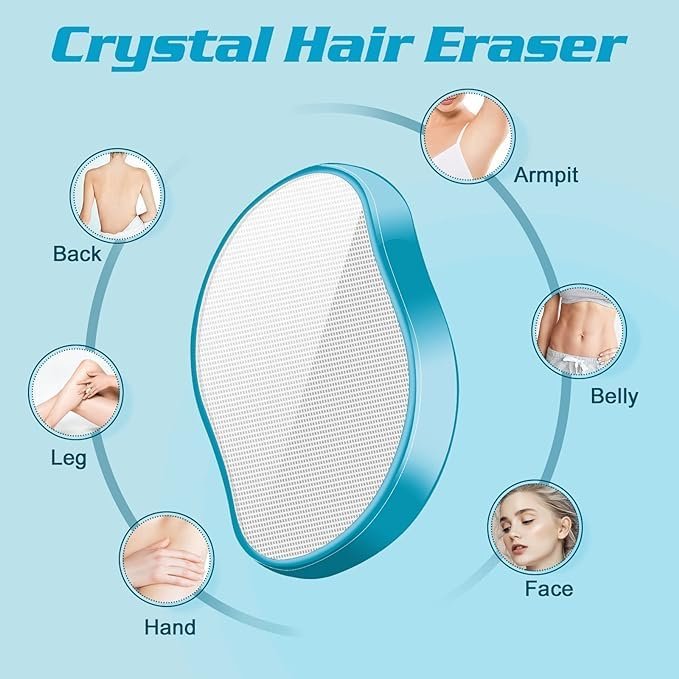 Crystal Hair Remover for Women & Men ? Painless Reusable Hair Eraser for Legs, Arms & Body | Exfoliating Hair Removal Stone for Smooth Skin