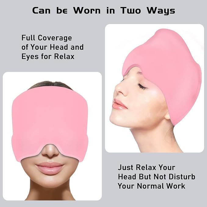 Migraine Relief Cap ? Gel Ice Headache Hat for Migraine, Stress & Sinus Relief | Stretchable Cold Therapy Cap for Puffy Eyes, Tension & Pain Relief