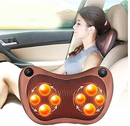 Car & Home Massager Pillow | Electric Shiatsu Neck & Back Massage Cushion with Heat | Portable Body Massager for Shoulder, Lumbar, Office & Travel Use