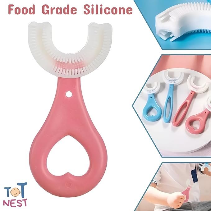 Baby U Shape Toothbrush | Silicone Soft Toothbrush for Infants & Toddlers | Safe BPA-Free Oral Care Trainer for Early Teeth Cleaning