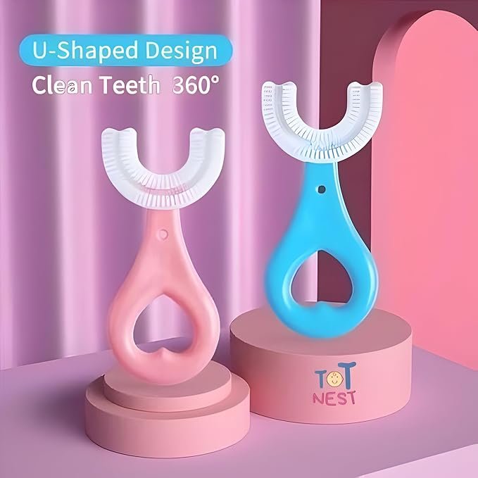 Baby U Shape Toothbrush | Silicone Soft Toothbrush for Infants & Toddlers | Safe BPA-Free Oral Care Trainer for Early Teeth Cleaning