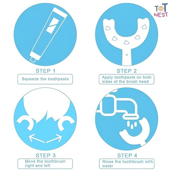 Baby U Shape Toothbrush | Silicone Soft Toothbrush for Infants & Toddlers | Safe BPA-Free Oral Care Trainer for Early Teeth Cleaning