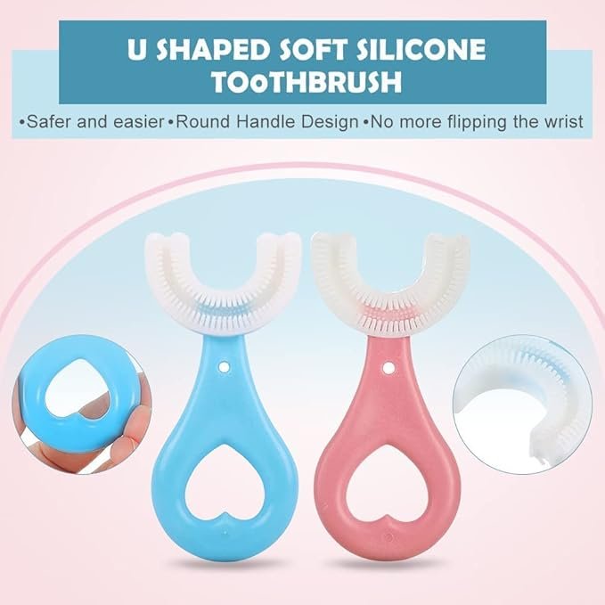 Baby U Shape Toothbrush | Silicone Soft Toothbrush for Infants & Toddlers | Safe BPA-Free Oral Care Trainer for Early Teeth Cleaning