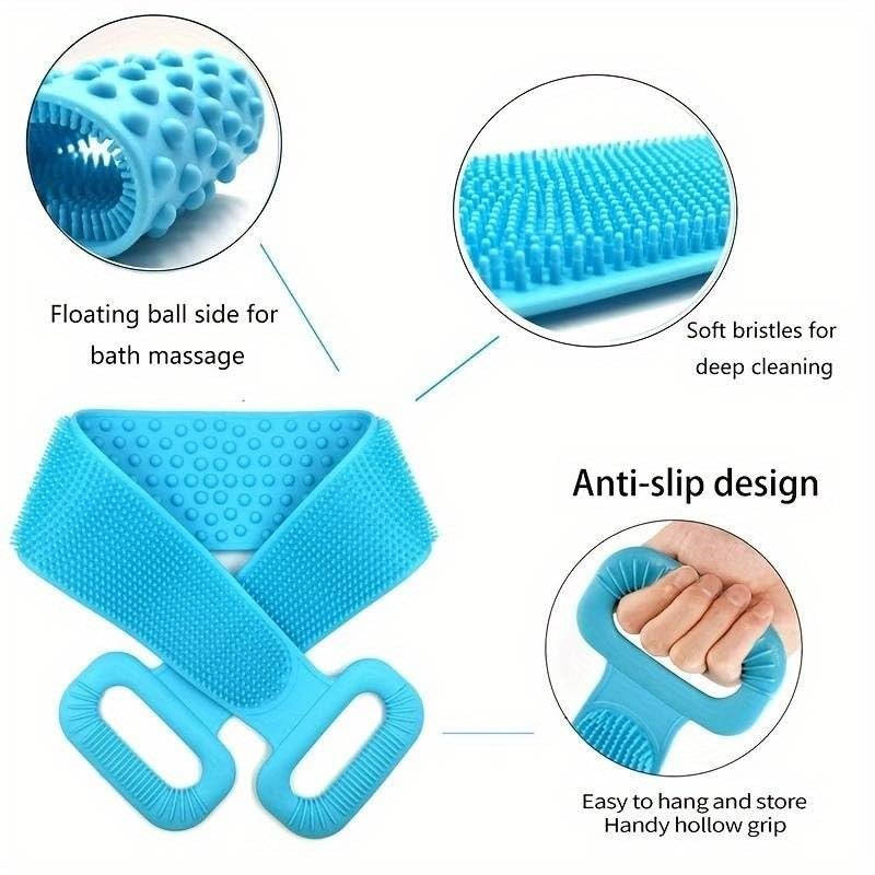 Bath Scrubber Belt | Exfoliating Back Scrubber for Deep Cleaning & Smooth Skin | Soft & Durable Loofah Strap for Shower & Bath