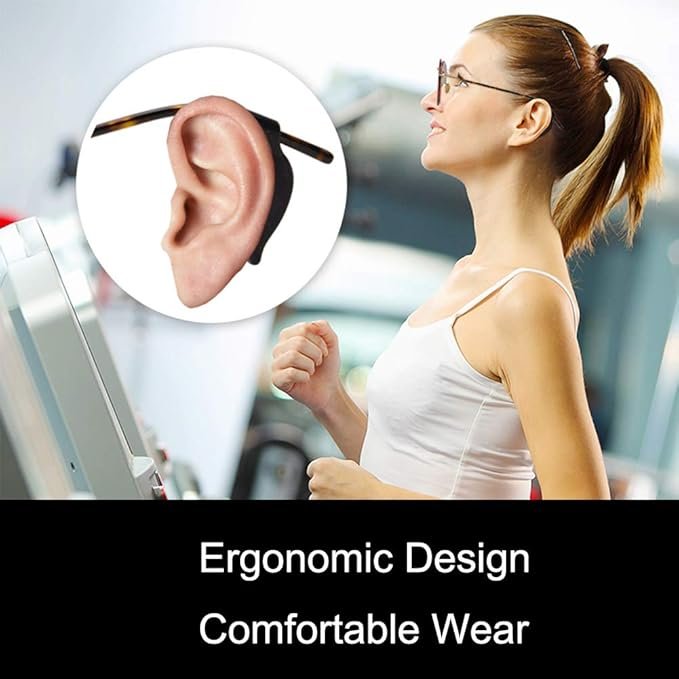 Eyeglasses Anti-Slip Grip Pair ? Soft Silicone Temple Tips for Glasses & Sunglasses ? Comfortable Ear Hooks for Secure Fit & All-Day Wear