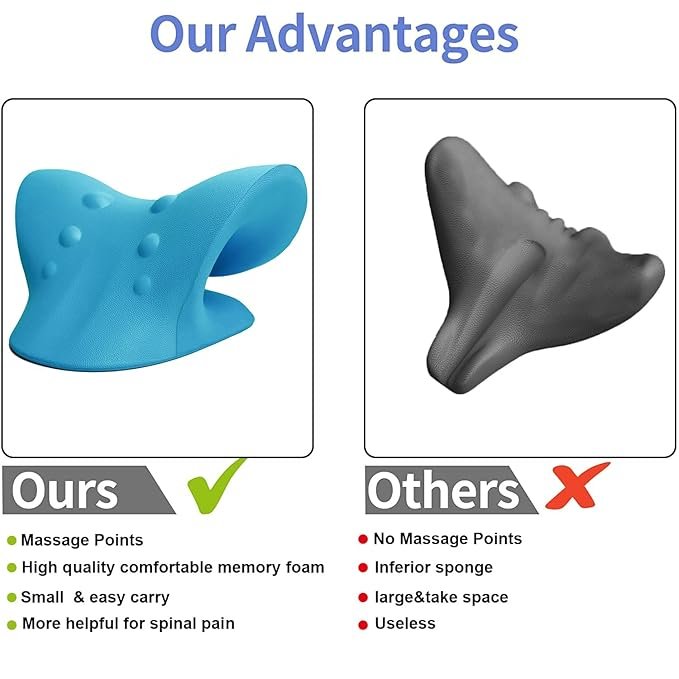 Neck and Shoulder Relaxer ? Cervical Traction Device for Pain Relief & Posture Correction ? Ergonomic Orthopedic Pillow for Neck Stiffness & Muscle Relaxation