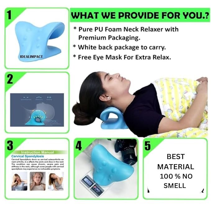Neck and Shoulder Relaxer ? Cervical Traction Device for Pain Relief & Posture Correction ? Ergonomic Orthopedic Pillow for Neck Stiffness & Muscle Relaxation