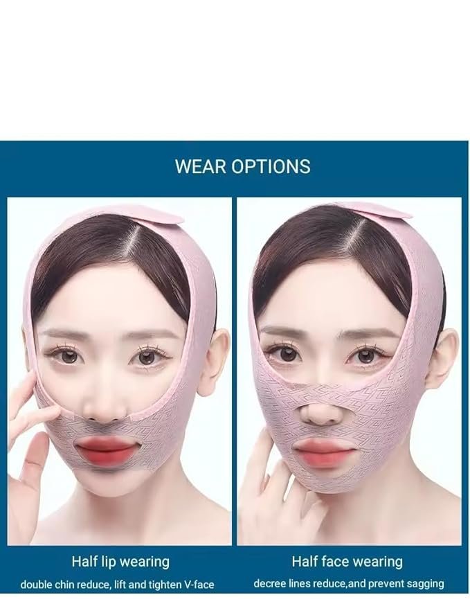 Reusable Double Chin Reducer ? V-Line Face Slimming Strap for Jawline Lifting & Skin Tightening ? Adjustable Face Belt for Men & Women