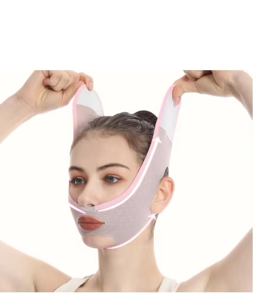 Reusable Double Chin Reducer ? V-Line Face Slimming Strap for Jawline Lifting & Skin Tightening ? Adjustable Face Belt for Men & Women