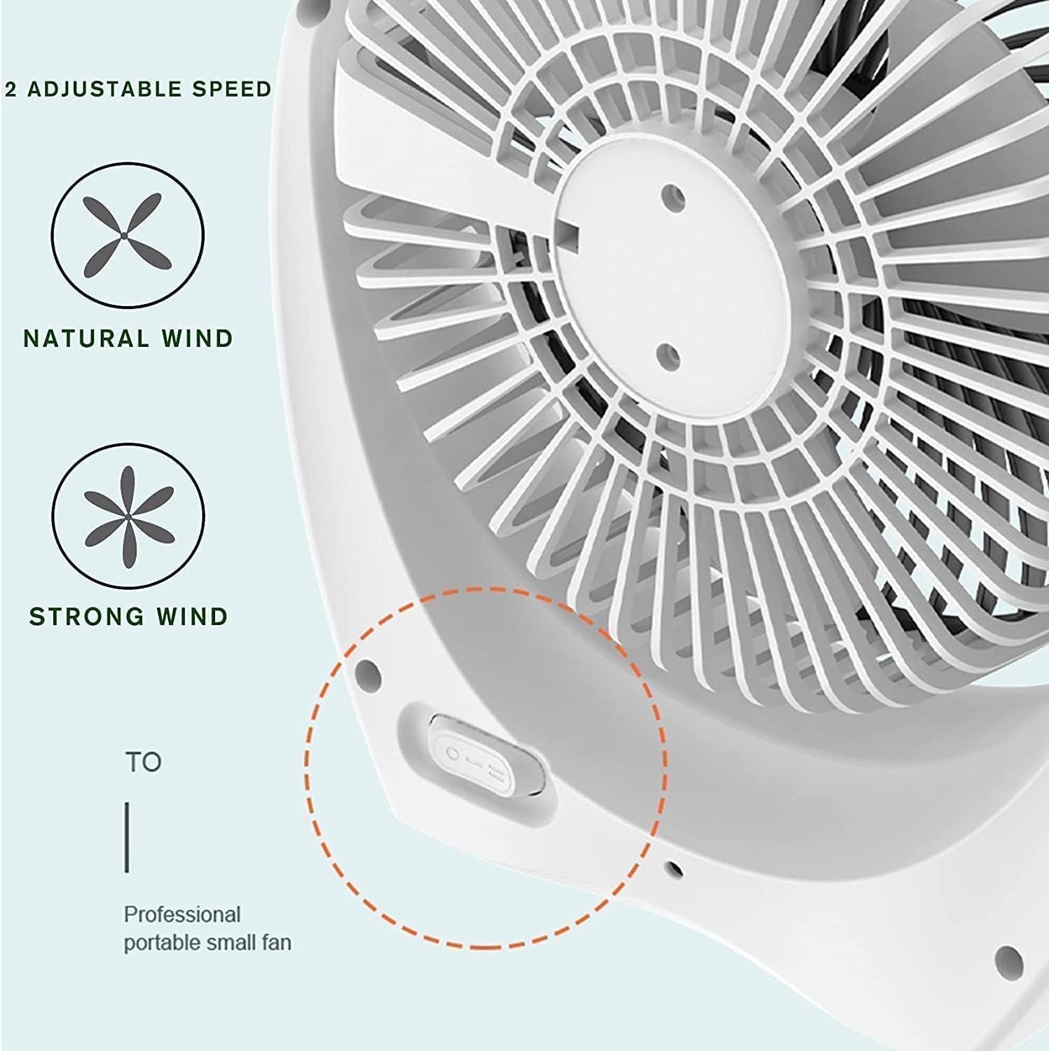 New Desk Fan ? Portable USB Rechargeable Table Fan with 3-Speed Settings, Quiet Operation, 360? Rotation, Compact Personal Fan for Home, Office & Travel