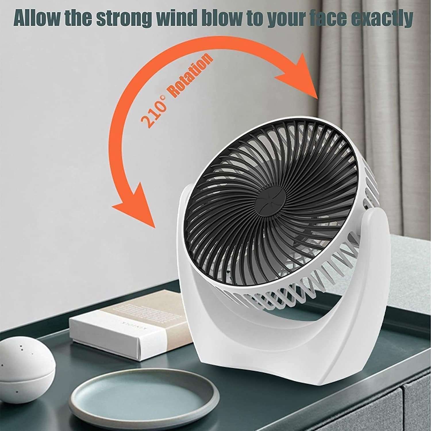 New Desk Fan ? Portable USB Rechargeable Table Fan with 3-Speed Settings, Quiet Operation, 360? Rotation, Compact Personal Fan for Home, Office & Travel