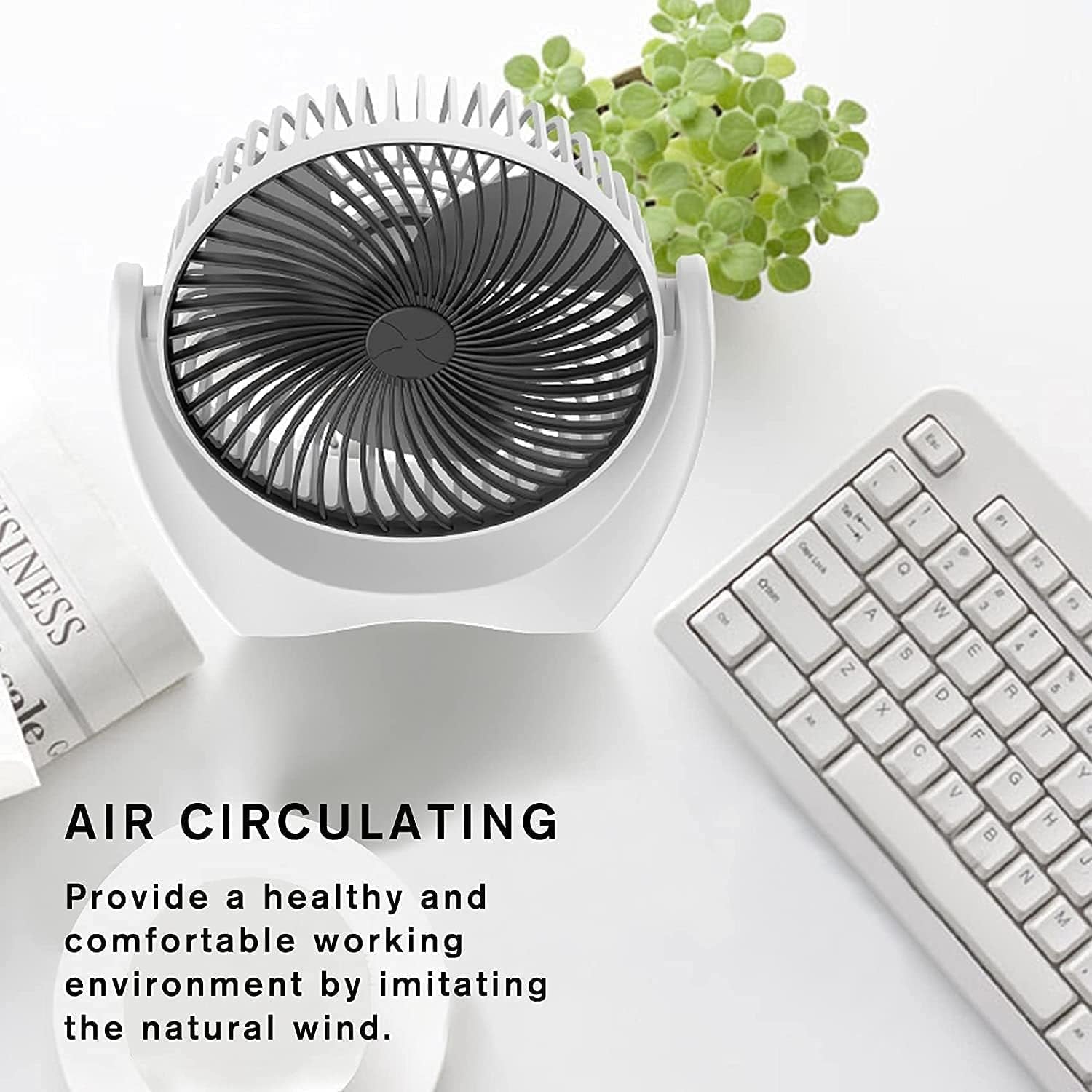 New Desk Fan ? Portable USB Rechargeable Table Fan with 3-Speed Settings, Quiet Operation, 360? Rotation, Compact Personal Fan for Home, Office & Travel