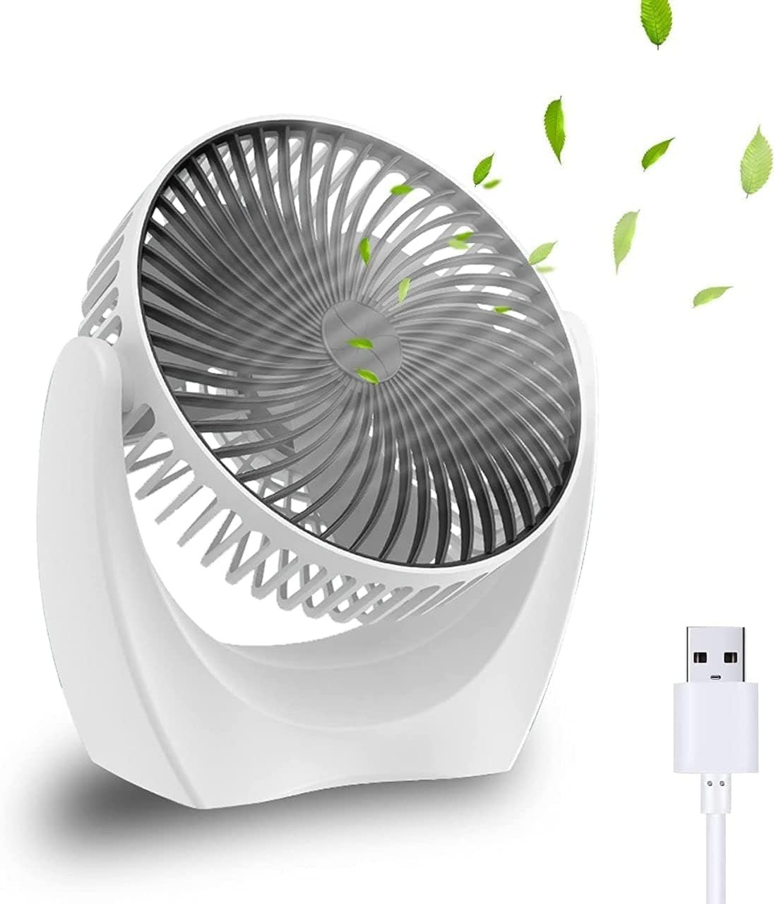 New Desk Fan ? Portable USB Rechargeable Table Fan with 3-Speed Settings, Quiet Operation, 360? Rotation, Compact Personal Fan for Home, Office & Travel