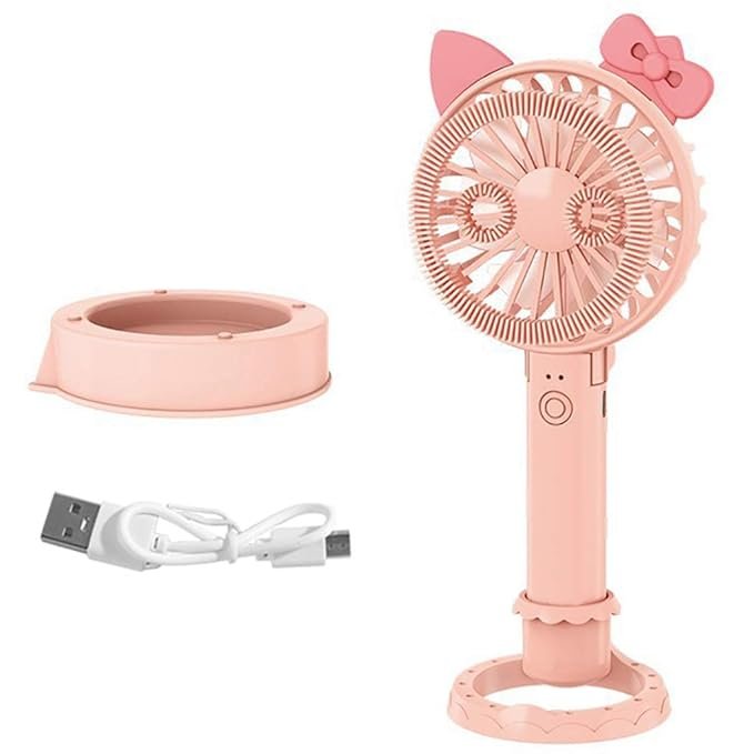 Handheld Fan ? Portable USB Rechargeable Mini Fan with 3 Speed Settings, Quiet Personal Cooling Fan for Travel, Office, Home & Outdoor Use