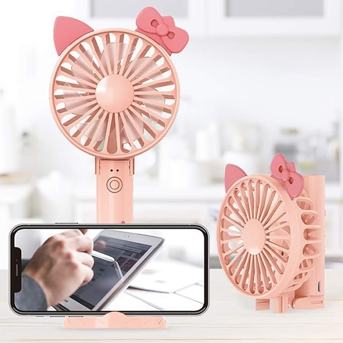 Handheld Fan ? Portable USB Rechargeable Mini Fan with 3 Speed Settings, Quiet Personal Cooling Fan for Travel, Office, Home & Outdoor Use