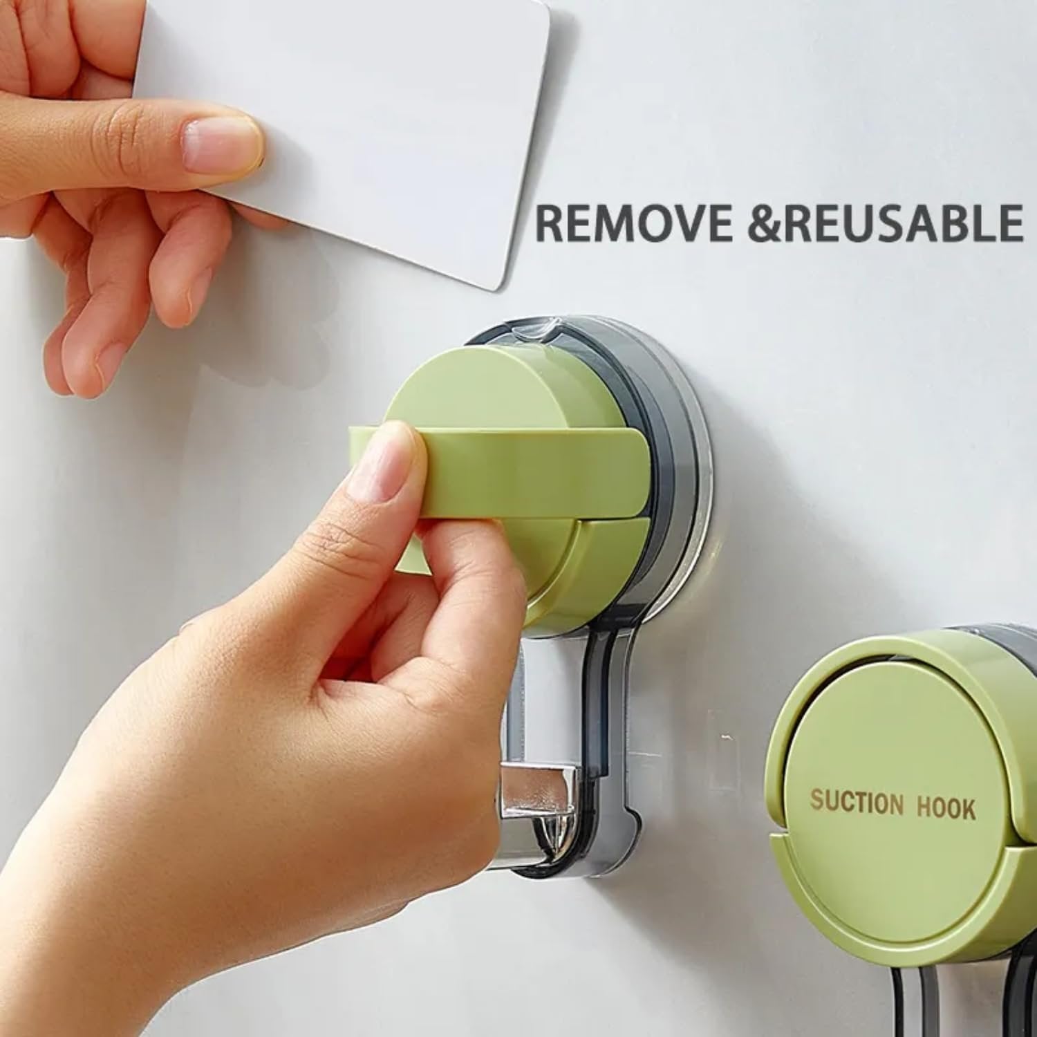 Reusable Suction Hook ? Heavy Duty Wall Hook with Strong Vacuum Seal, No-Drill Removable Adhesive Hook for Bathroom, Kitchen & Home Organization