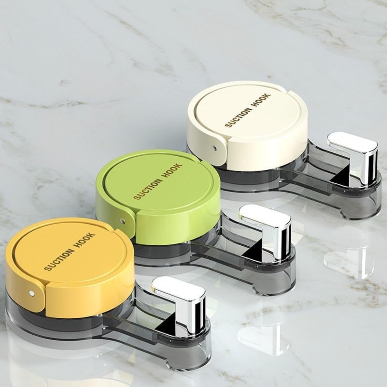 Reusable Suction Hook ? Heavy Duty Wall Hook with Strong Vacuum Seal, No-Drill Removable Adhesive Hook for Bathroom, Kitchen & Home Organization