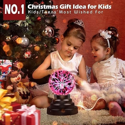 Plasma Ball Lamp ? USB & Battery Powered Touch Sensitive Magic Plasma Globe Light for Kids, Desk Decor, Parties & Science Fun